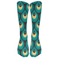 Peacock Garden Feathers Mint Crew Socks Causal Socks Compression Socks High Socks Crazy Socks For Running,Athletic,Edema,Travel,Nursing.
