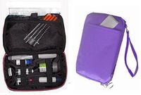 Diabetic Organizer Cooler Bag-for Insulin, Testing Supplies -Purple (1x Ice Pack)