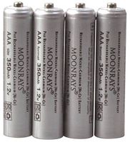 Moonrays Rechargeable Nickel Cadmium AAA Batteries for Solar Powered Units - Pack of 4