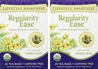 Lifestyle Awareness, Regularity Ease w/ Activating Senna Leaf, Caffeine Free, Organic, 20 Count / 2 Pack
