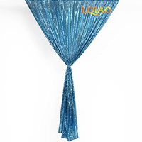 LQIAO Turquoise Sequin Curtain Panel Backdrop-W50xH63in Shimmer Sequin Fabric Photography Luxury Curtains for Bedroom Window Curtains Living Room Elegant Drapes One PC, Hook 50x63in(125x170cm))