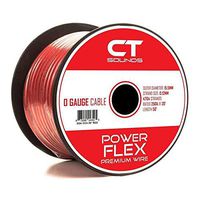 CT Sounds Car Audio 0 GA Wire 50 Feet Power and Ground Cable Wiring - Red 1/0 Gauge 50 Foot