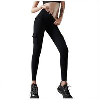 Tsmile Women Multi Pockets Cargo Pants High-Waist Sculpting Ultra Stretch Running Fitness Smoother Workout Yoga Pants Black