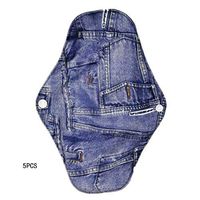 YLMRXL 5 Pcs Charcoal Bamboo Cloth Sanitary Pads, Reusable, Breathable, Washable Menstrual Panty Pads, Longer Size Sanitary Napkins for Heavy Flow,F