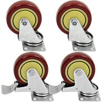Seismic Audio - 4 Pack of SWIVEL 4" CASTERS 2 Locking and 2 Non-Locking Wheels