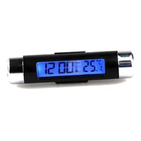 Car Lcd Display Digital Backlight Clock Time Thermometer Portable Clip-On Electronic Barrel Shape