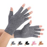 Brace Master Compression Arthritis Gloves One Pair Fingerless Support and Warmth for Hands, Finger Joint, Relieve Pain from RSI, Carpal Tunnel for Women and Men (Large, Gray 1 Pair)