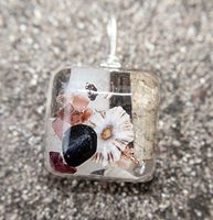 Hawaiian Healing Orgonite-Orgone Energy Pendants for Women's Health with Hematite, Garnet, Moonstone and Feldspar (Small Square)