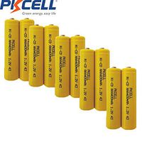 10 Pack AAA 1.2V 400mAh NICD Rechargeable Button Top Battery for Solar Lights