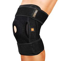 Hinged Knee Brace - PRO Relief for Knee Pain. Adjustable Patella Stabilizing Support for Swollen ACL, Tendon, Ligament and Meniscus Tear Injuries - Compression for Running and Arthritis Joint (Black)