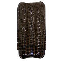 EWT Bonded Leather Cigar Pouch Case (Texured) (3 Cig, 48R, Brown)