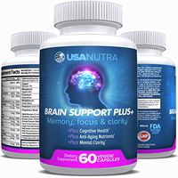 Brain Support Plus – Advanced Brain Vitamins Plus Nootropics for Memory Focus and Clarity, Stress Relief. Bacopa Monnieri, Omega 3, DMAE, L-Glutamine, Tyrosine, Huperzine A … 1000 mg per Day