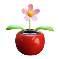 GXOK Mini Solar Powered Swinging Cute Decoration for Car Decoration,Shaking Head Flower Decoration Toy, Swinging Animated Dancer Toy Car Decoration (Red)