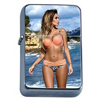 Irish Pin Up Girls Lady Luck Ireland Flip Top Oil Lighter S9 Smoking Cigarette Smoker Includes Silver Case