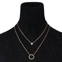 Nightclub Street Shadow Necklace Ornament Alloy Diamond Diamond Ring Multilayer Necklace (Gold)