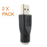 SANOXY (2X Pack) PS/2 Female to USB Male Adapter-Replacement PS/2 Keyboard to USB Adapter - M/F (2X Pack Black)