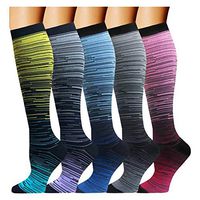 Copper Compression Socks For Men & Women(5 Pairs)- Best For Running,Athletic,Medical,Pregnancy and Travel -15-20mmHg (Large/X-Large, A - Color 4)