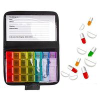 St.Mandyu 28 Grids 7 Day Pill Tablet Storage Box Weekly Medicine Organizer Container Holder Case with Leather Carry Bag