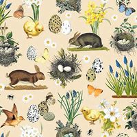 Ambiente Easter Time Cream, Paper Lunch Napkins, Pack of 20, 6.5" x 6.5"