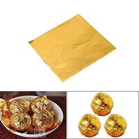 Haisiluo 100Pcs Metallic Aluminium Foil Chocolate Candy Wrapping Papers for Packaging Candies, Caramel and Chocolate Wedding Christmas Party Favors, DIY(Gold)