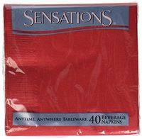 Sensations Beverage Napkin Red, 40 ct