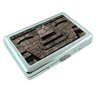 Rock Face Em1 Hip Silver Cigarette Case Id Holder Metal Wallet 4" X 2.75" RFID Protection