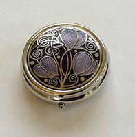 Pill Box (Large Size) in a Celtic Swirls Design in Purple