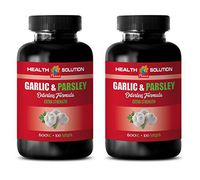 Cholesterol lowering Vitamins - Garlic & Parsley 600MG - ODORLESS Formula - Garlic Pills for Weight Loss - 2 Bottles 200 Softgels