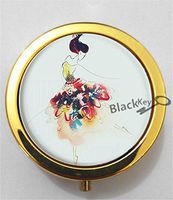 BlackKey Ballerina Dancer Girl Silhouette 3-Compartment Decorative Pocket Gift Box Case Organizer for Pill, Color 2 -2283