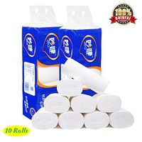 BDSONG 10 Rolls Ultra ComfortCare White Toilet Paper, Smooth ＆ Soft Pure Natural Wood Pulp Roll Paper, Professional Series Premium 3-Ply Toilet Paper for Daily Use