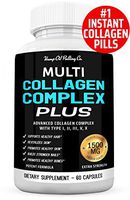 Ultra Fast Collagen Pills For Women & Men 1500mg Multi Collagen Complex Contains Collagen Peptides for Anti Aging Hair Skin Nails and Joint Support With Hydrolyzed Marine Collagen Bovine Collagen 90Ct
