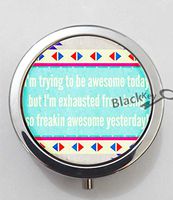 BlackKey Im Trying To Be Awesome Quotes 3-Compartment Decorative Pocket Gift Box Case Organizer for Pill, Color 1 -1500
