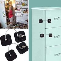 Nesee 2pc Fridge Lock,Refrigerator Lock with Keys, Freezer Lock and Child Safety Cabinet Lock with Strong Adhesive