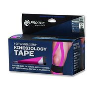 Pro-Tec Athletics Pre-Cut Kinesiology Tape (Black/Pink)