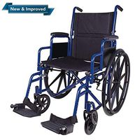 Carex Wheelchair with Large 18” Padded Seat - Lightweight with Adjustable and Removable Swing-Away Footrests - Folding Chair for Compact Storage - 250lb Capacity