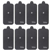 Discount TENS, Compex Easy Snap Compatible TENS Electrodes, 8 Premium Replacement Pads for Compex TENS Units. (2 inch x 4 inch)