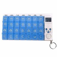 HQLCX Medicine Pill Storage Box Electronic Intelligent Medicine Box One Week Charge Box Alarm Clock Time Reminding Box Portable Old Box And Medicine Box,Blue