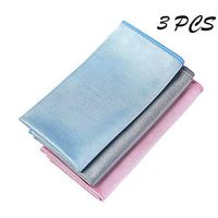 LEIWOOR Glass Cleaning Cloths Blue Gray Pink - 3 Pack Lint Free - Streak Free Quickly and Easily Clean Windows & Mirrors Without Chemicals(12 in x 12 in)