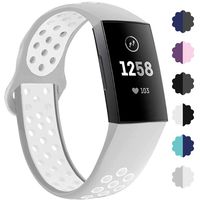 Lintelek Compatible with Fitbit Charge 3 Bands, Canvas Woven Fabric Band, Soft TPU Adjustable Replacement Wristbands, Silicone Straps Sports Accessories