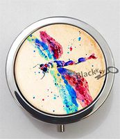 BlackKey Dragonfly 3-Compartment Decorative Pocket Gift Box Case Organizer for Pill, Color 1 -2302