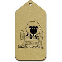 Azeeda 10 x Large 'Jumping Sheep' Wooden Gift Tags (TG00069620)