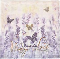 Boston International L782000 IHR Paper Lunch Napkins, 6.5 x 6.5-Inches, Vintage Lavender Love