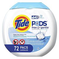Tide Free and Gentle Laundry Detergent Pods, 72 Count, Unscented and Hypoallergenic for Sensitive Skin