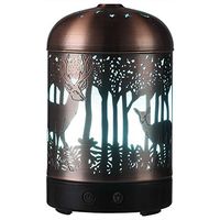 Essential Oil Diffusers -160ml Cool Mist Humidifier -7 Color LED Night Lamps -Crafts Ornaments All in 1 is the Round Rich Upgrade Whisper-Quiet Ultrasonic Metal Deer Humidifiers US 120V