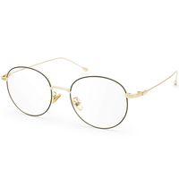 Livho Blue Light Blocking Glasses Anti Glare UV Filter Retro Round Ultra Lightweight Computer Gaming Glasses (Gold Black Frame)