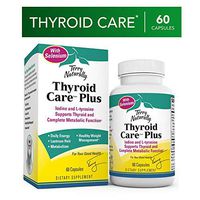 Terry Naturally Thyroid Care Plus - Iodine + L-Tyrosine, 60 Capsules - Thyroid Support Supplement with Selenium, Promotes Energy & Metabolism - Non-GMO, Gluten-Free, Kosher - 30 Servings