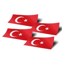 Desert Cactus Turkey 4 Pack of 4 Inch Wide Country Flag Stickers Decal for Window Laptop Computer Vinyl Car Bumper Turkish 4