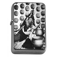 Vintage Witchcraft Witch Flip Top Oil Lighter S10 Smoking Cigarette Smoker Includes Silver Case