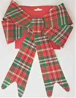 Holiday Crafts (TM) Set of 2 Hologram Bows 9 x 15 Inches Each - Red and Green Plaid)