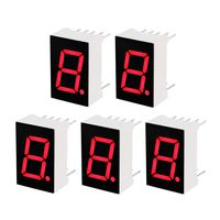 uxcell Common Anode 10 Pin 1 Bit 7 Segment 0.75 x 0.5 x 0.31 Inch 0.5 inches Red LED Display Digital Tube 5pcs